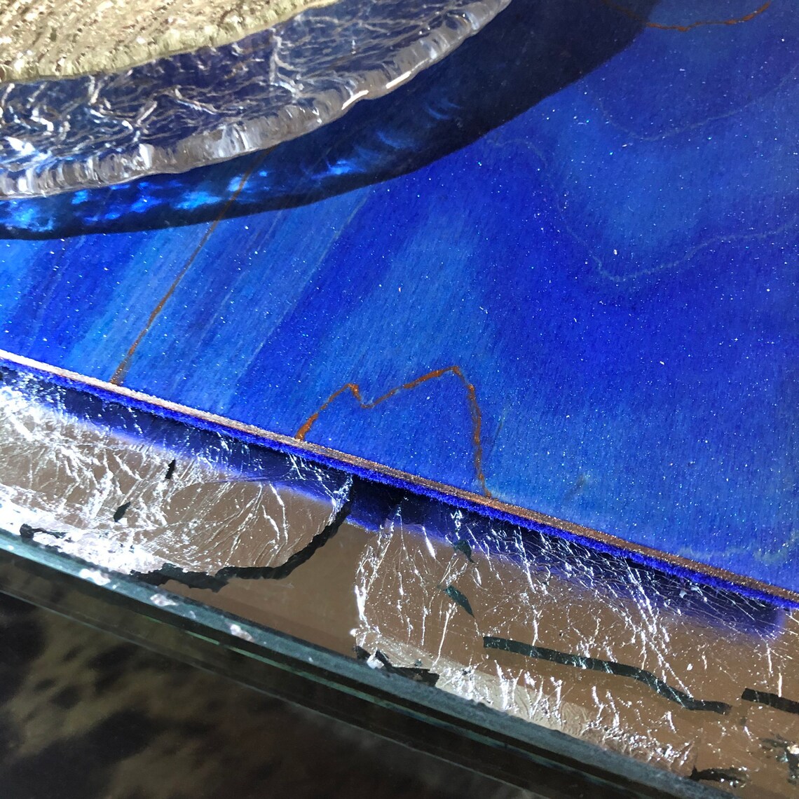 Cobalt blue wood placemats / 12 x 18 hand stained Etsy