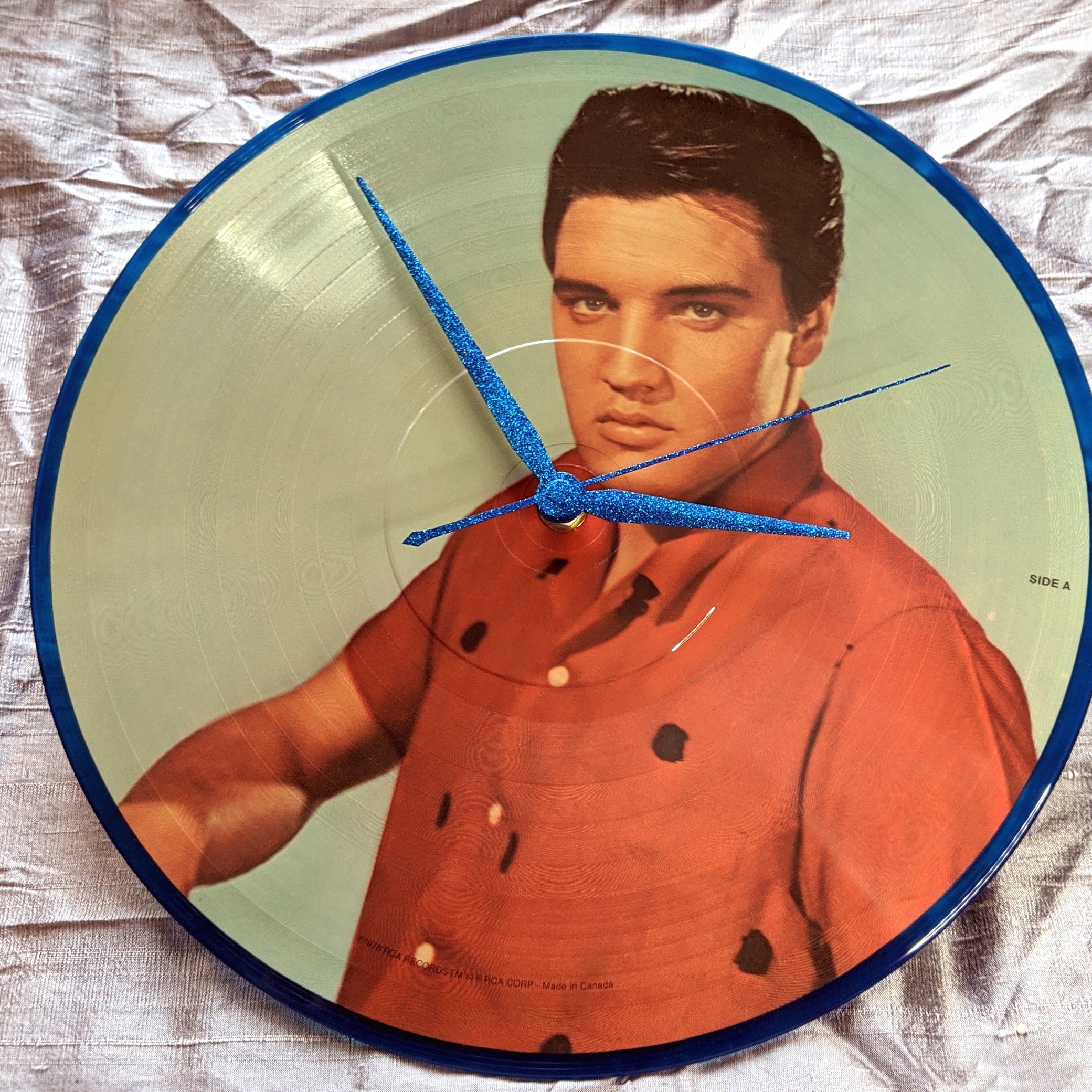Elvis Presley Record Clock Vintage 1978 12 inch picture disc Etsy
