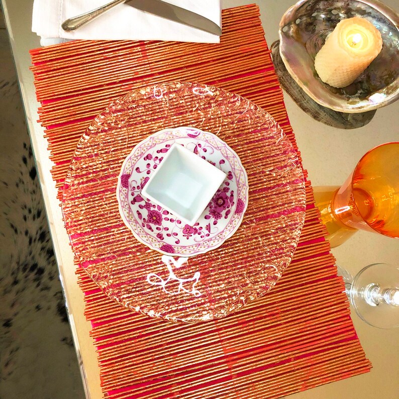 Copper Sunset Placemats Handmade of Natural Bamboo Copper Etsy