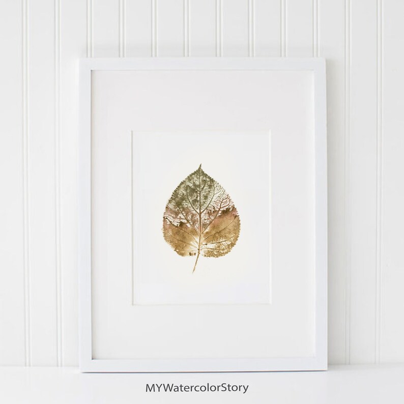 Watercolor Autumn Leaf Art Print,digital Tree Leaf Print, Fall Wall Art