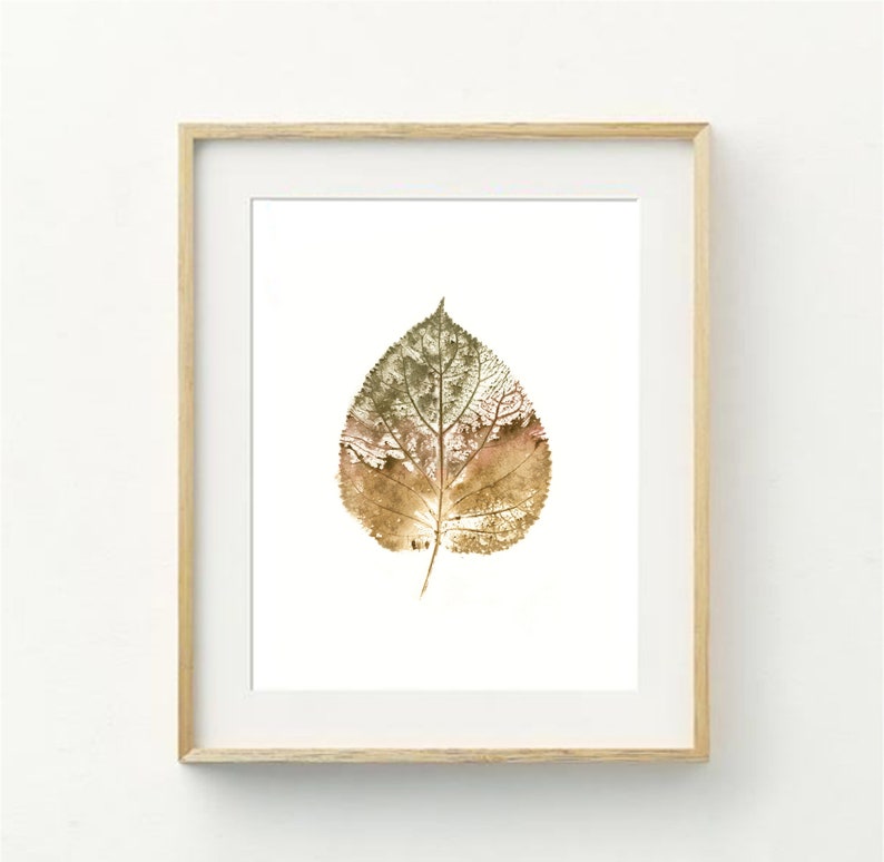 Watercolor Autumn Leaf Art Print,digital Tree Leaf Print, Fall Wall Art