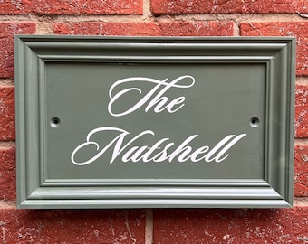Custom classic traditional hand painted framed house name sign, personalised