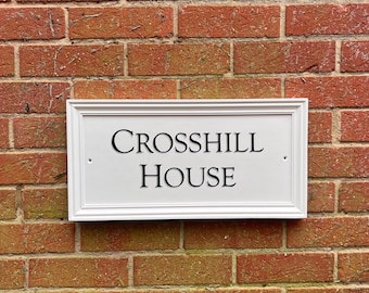 Period house name sign on Farrow and Ball's Off White