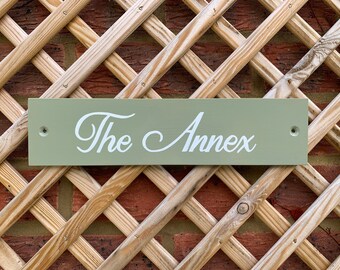 Hand painted script house name or number sign, house name plaque