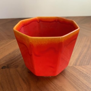 Vintage 70s Mr Potts Red Ceramic Drip Glaze Planter / 204 D