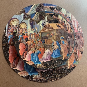 Vintage 1965 Round Springbok Puzzle &quot;The Adoration of the Magi&quot; / Circular Jigsaw Puzzle / Complete / Over 500 pieces