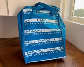 Vintage Hawaii rullande handbagageväska / rullande tygväska 70-80-tals retrobagage