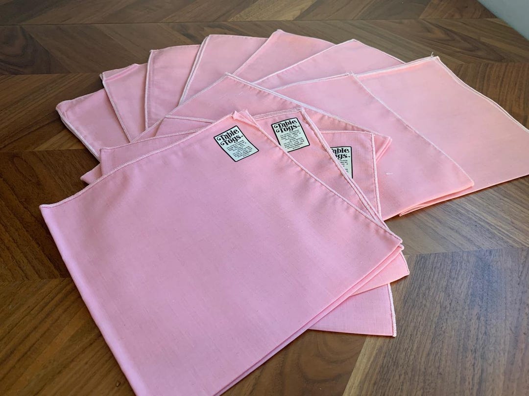 Vintage Pink Napkins: MCM Table Togs, Set of 12 - Etsy