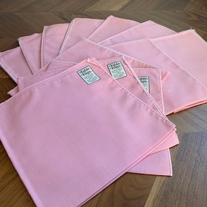 70s 80s NOS Pink Napkins by Table Togs / Set of 12 / MCM Mid Century Dining Linens