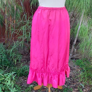 Vintage Hot Pink Crinoline Underskirt / Ruffled Lingerie Skirt