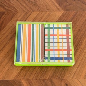 Scatola di carte da gioco Bridge a strisce luminose Hallmark, vintage, nuove di zecca e nuovo di zecca