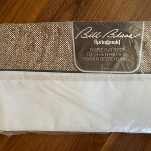 Vintage 1970-tals dubbel- eller heldäckslakan - Donegal Brown av Bill Blass Springmaid NOS