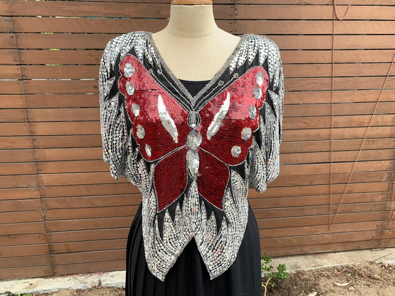 Y2k Butterfly Sequin Top - Etsy
