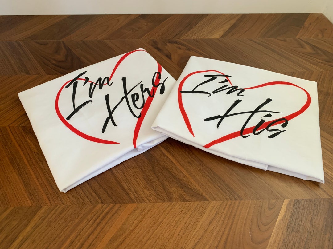 80s Vintage Hallmark His and Hers Pillowcases / Set of 2 / Hearts ...
