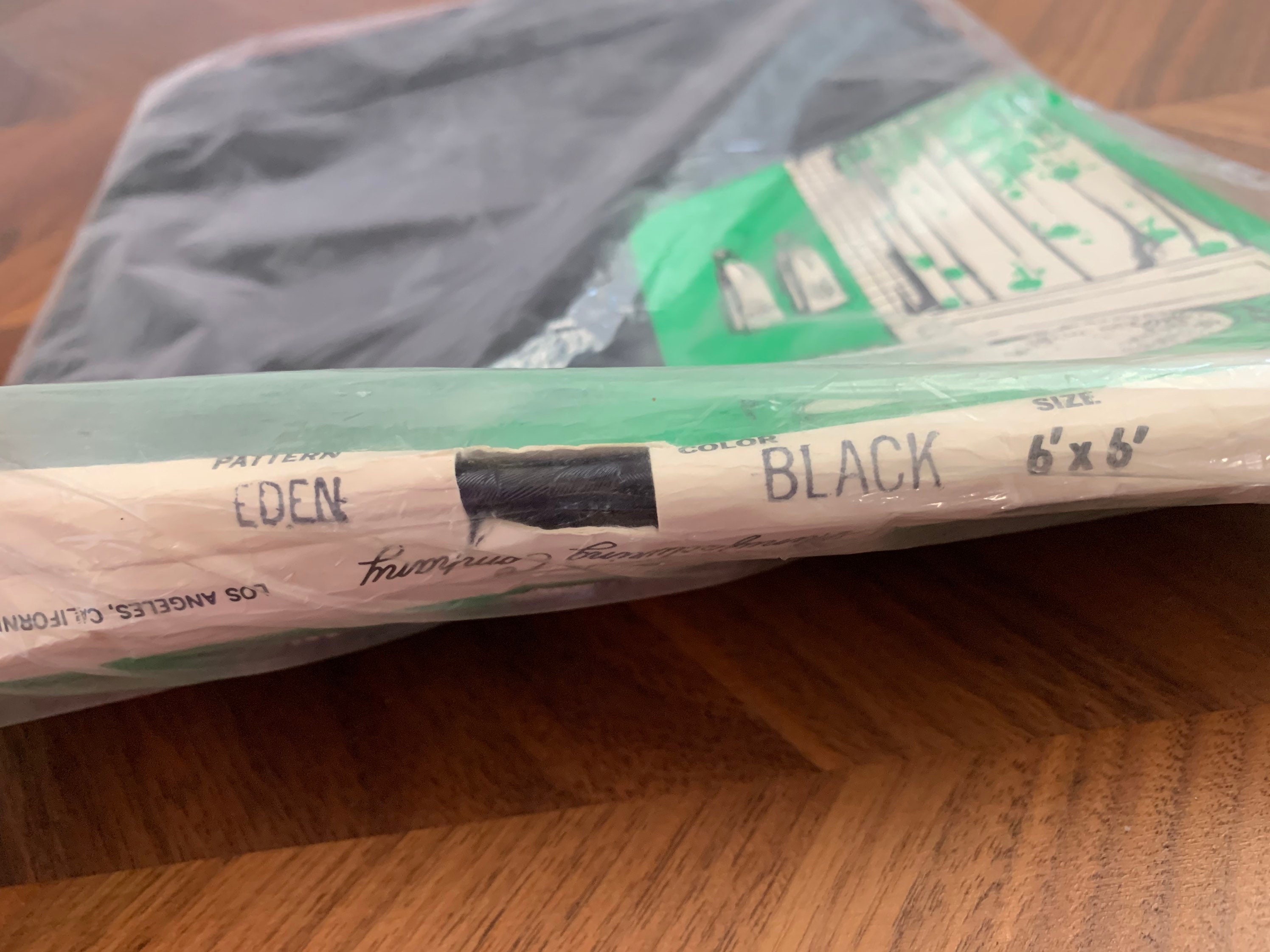 Vintage NOS 70s Black Vinyl Shower Curtain / NIP New in Etsy