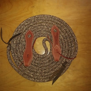22&#39; HORSEMAN&#39;S MECATE REINS w/Quick Change English Bridle Leather Slobber Straps