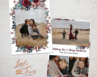christmas card template etsy