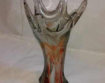 Vintage Glass Vase / 60's 70's Mid Century