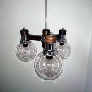 Vintage Ceiling Lamp / Three Bulb Chandelier / Hanging Lamp/ Pendant Light / Lightning/ 70s Yugoslavia