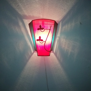 Vintage Wall Lamp/ Wall Hanging Lamp/ Lightning/ String Art Light / Mid Century/ Lamp With Decor/ 60s