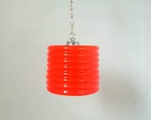 Vintage Pendant Lamp Glass Chandelier Retro Ceiling Lamp Mid Century Orange Light Yugoslavia 70s