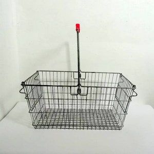 Vintage Metall-Einkaufskorb / alte Metall Korb / Supermarkt Korb / Aufbewahrungskorb / Einkaufskorb / Jugoslawien / 70er Jahre