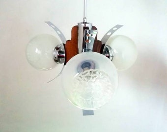 Vintage Ceiling Lamp / Three Bulb Chandelier / Hanging Lamp/ Pendant Light / Lightning/ 70s Yugoslavia