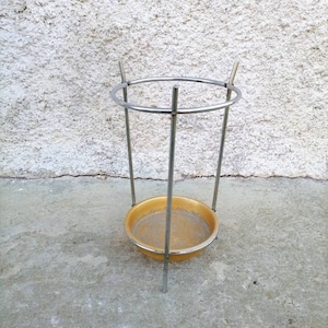 Vintage Metal Umbrella Stand/ Walking Stick Holder/ Umbrella Holder/ Storage Metal Stand/ Home Decor/ 70s