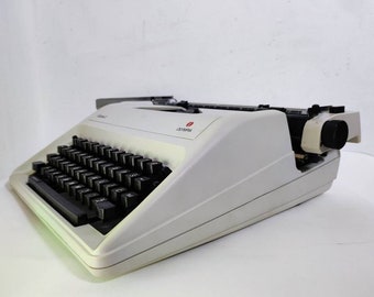 Vintage Portable Typewriter/ Retro White Typewriter/ Olympia Carina 2 Typewriter /Rare Olympia Typewriter /Working Typewriter / China/ 70s