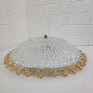 Vintage Murano Wall Plafoniere/ Golden Murano Glass Light/ Hand Blown Light/ Retro Wall Light / Murano Ceiling Light/ Atomic / Italy / 80s