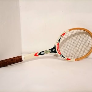 Vintage Tennis Racket/ Dunlop Racket/ Wooden Racket/ Outdoor Recreation/ Medium Grip 6 Racket/ Racquet Sports/ 80s/ England