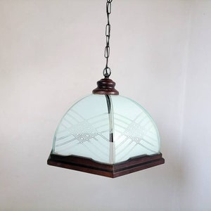 Vintage Pendant Lamp/ Mid Century Pendant Lamp / Ceiling Light / Vintage Pendant Light / Retro Glass Light / Yugoslavia/ 80s