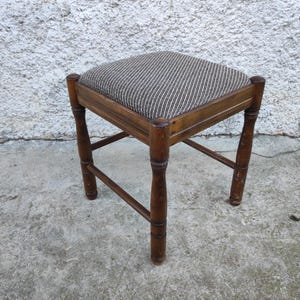 Vintage Brown Bar Stool/ Mid Century Stool/ Wooden Stand/ Flower Stand/ Uphostered Stool/ Retro Chair /Vintage Stool / Yugoslavia/ 80s