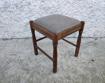 Vintage Brown Bar Stool/ Mid Century Stool/ Wooden Stand/ Flower Stand/ Uphostered Stool/ Retro Chair /Vintage Stool / Yugoslavia/ 80s