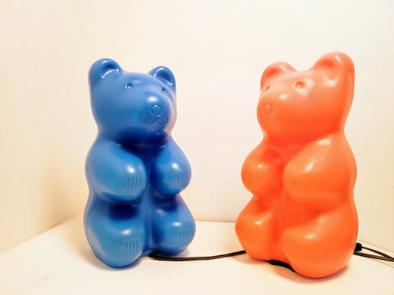 Vintage Blue Gummy Teddybears/Only Blue Kids Lamp / Bedside Lamps/ Pop Art / Retro Nightlights / Haribo Teddybears Lamps/ ONLY BLUE LEFT 90s