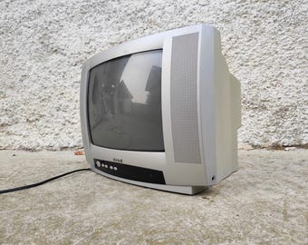 Mid Century Modern Working Portable TV Amstrad / Modern Silver Plastic Tv / Retro Colour Tv /  Working Retro Tv / Amstrad Turkey TV / 90s