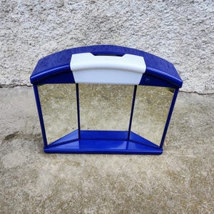 Vintage Bathroom Cabinet / Retro Bathroom Decor/ Bathroom Locker / Blue Bathroom Storage/Mid Century Modern Decor/ Plastic Wall Cabinet/ 90s