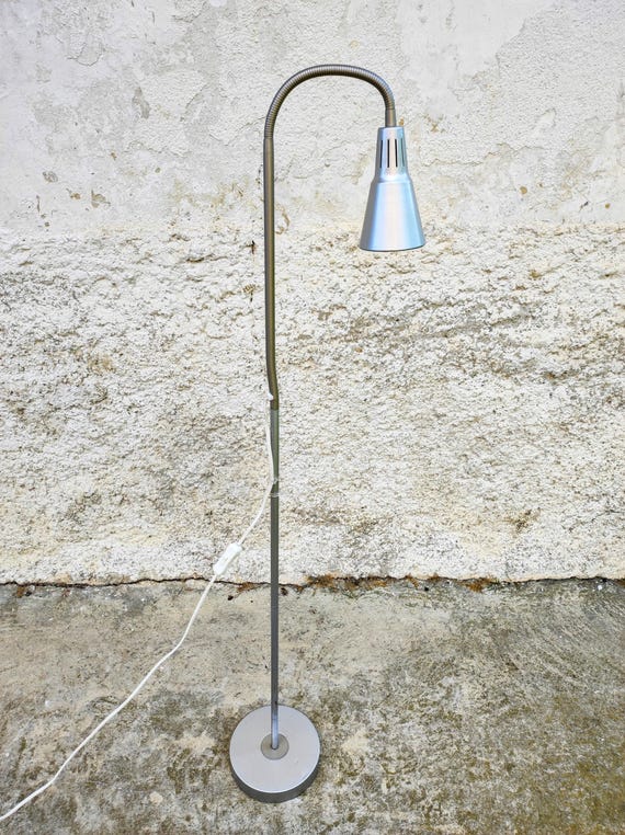Vintage Ikea Kvart Floor Lamp / Adjustable Gooseneck Floor Lamp