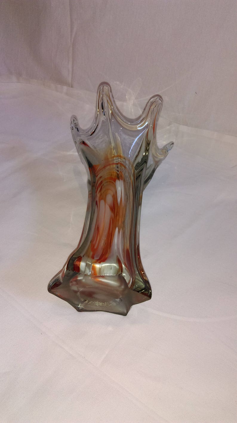 Vintage Glass Vase / 60's 70's Mid Century image 4