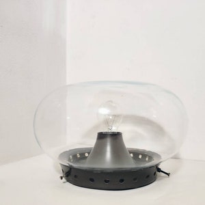 Vintage Glass Sconce / Mid Century/  Clear Round Glass Sconce/ Lightning/ Clear Glass Sconce/ Wall Light/ Wall Sconce/ 70s