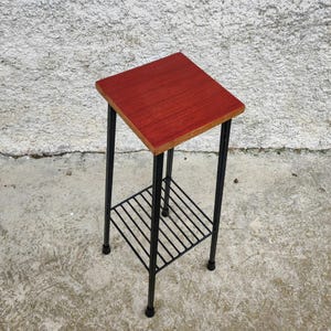Vintage Flower Stand / Modern Stand / Retro Stand /Vintage Stand / Mid Century Stand / Wooden Table with Shelf / Home Decor / Yugoslavia 70s