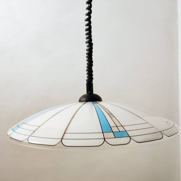Vintage Meblo Plafond Licht / Opknoping Licht / Verstelbaar Kunststof Meblo Licht / Hanglamp / Meblo Joegoslavië / 80s /Trompet Lamp