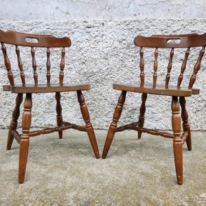 Vintage Pair of Dining Chairs/ Kitchen Wooden Chairs / Dining Chairs / Vintage Furniture/ Retro Furniture/ Modern Yugoslavian Chairs / 70s