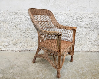 Vintage Rattan Chair / Wicker Chair / Retro Patio Furniture/ Vintage Rattan Furniture/ Rattan Chair / Outdoor Furniture/ Yugoslavia/80s