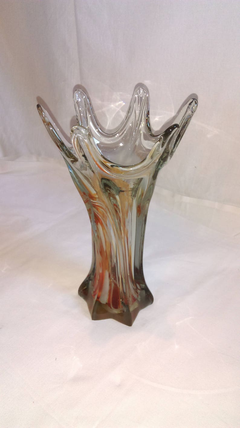 Vintage Glass Vase / 60's 70's Mid Century image 2