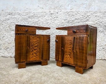 Mid Century Modern Nachttisch: Vintage 70er Jahre Nachttisch aus Holz