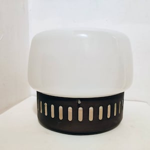 XXL Wall Sconce/ Vintage Big Glass Sconce / Mid Century/ White Round Glass Sconce/Wall Plafoniere / White Glass Sconce/ Wall Light/ 70s