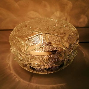 Vintage Glass Sconce / Mid Century Flush Mount Ceiling or Wall Light / Round Wall Plafoniere/ Lightning/ 70s