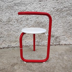 Vintage Small Metal Folding Chair / Memphis Style Chair/ Pop Art Chair/ Retro Garden Chair/ Meblo Metal Chair/ Mid Century Modern/ 70s