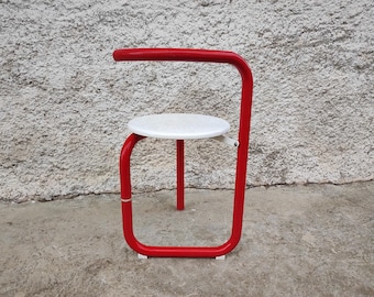 Vintage Small Metal Folding Chair / Memphis Style Chair/ Pop Art Chair/ Retro Garden Chair/ Meblo Metal Chair/ Mid Century Modern/ 70s